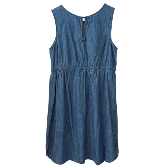 Old Navy Maternity Medium Sleeveless Chambray Blue Denim Dress Cotton Casual - Picture 3 of 4